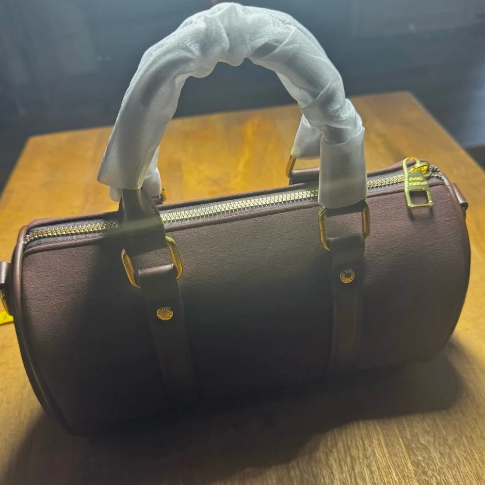 Chocolate Brown Barrel Bag; No Brand. - Picture 3 of 3